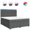 vidaXL Cama com molas/colch&atilde;o 180x200 cm tecido cinzento-escuro