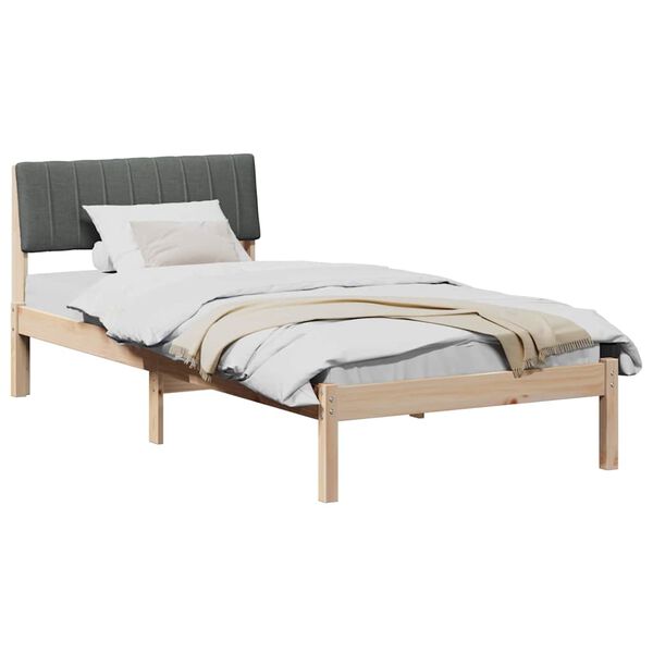 vidaXL Estrutura da cama castanho e cinzento-escuro 90 x 200 cm