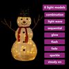 vidaXL Boneco de neve decorativo com luz LED tecido de luxo 90 cm