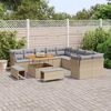 vidaXL Conjunto de Sof&aacute; de Jardim 13 pcs Bege e Cinza Claro vime PE