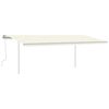 vidaXL Toldo retr&aacute;til manual com postes 6x3,5 m cor creme