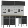 vidaXL Conjunto de Arm&aacute;rios de Trabalho com gaveta 10 unid. Preto