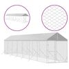 vidaXL Canil de exterior com teto 2x14x2,5 m aço galvanizado prateado