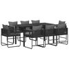 vidaXL Conjunto de Jantar para Jardim 9 unid. Preto e Anthracite