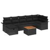 vidaXL Conjunto de Sof&aacute; de Jardim 8 unid. Preto Rattan Sint&eacute;tico