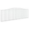 vidaXL Cesto gabi&atilde;o arqueado 400x30x120/140 cm ferro galvanizado