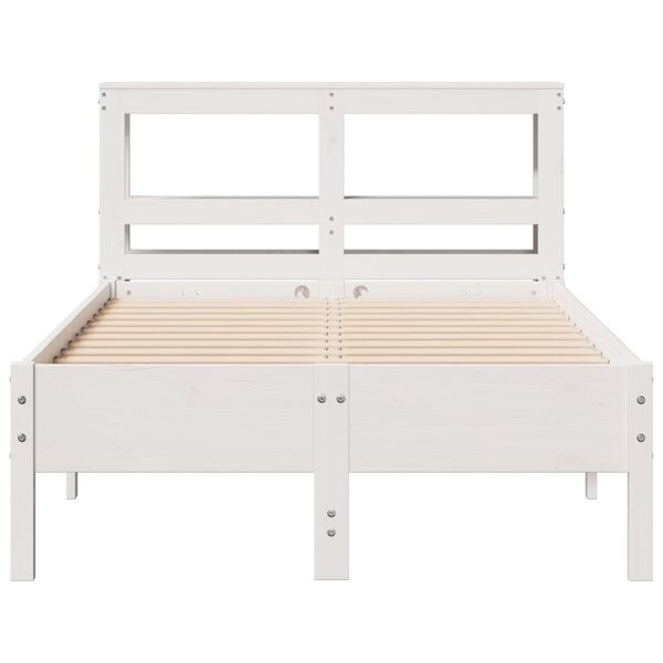 vidaXL Cama sem colch&atilde;o 100x200 cm madeira de pinho maci&ccedil;a branco