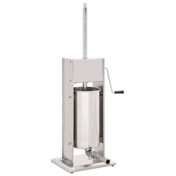 vidaXL Máquina de enchidos manual 15 L aço inoxidável prateado