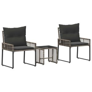 vidaXL Conjunto de M&oacute;veis para Exterior 7 unid. Cinza e Cinza Escuro
