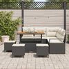 vidaXL Conjunto de Sof&aacute; de Jardim com almofada 9 pcs Preto e Creme