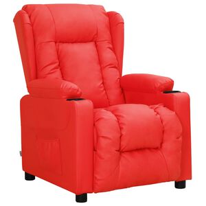 vidaXL Poltrona reclin&aacute;vel couro artificial vermelho