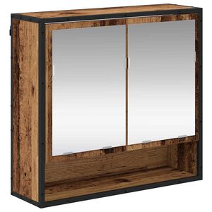 vidaXL Prateleira de Parede com porta Madeira antiga 65 x 20 x 60 cm