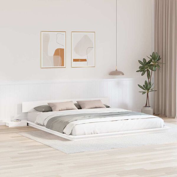 vidaXL Estrutura da Cama Branco 180 x 200 cm madeira