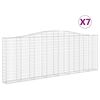 vidaXL Cestos gabi&atilde;o arqueados 7pcs 400x30x140/160cm ferro galvanizado