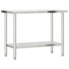 vidaXL Mesa de trabalho de cozinha 110x55x85 cm a&ccedil;o inoxid&aacute;vel
