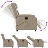 vidaXL Poltrona massagens reclin&aacute;vel el&eacute;trica couro artif. cappuccino