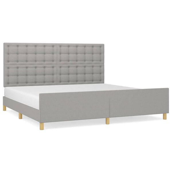 vidaXL Estrutura de cama sem colch&atilde;o 200x200 cm tecido cinzento-claro