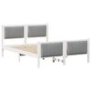 vidaXL Estrutura da cama Branco e cinza claro 140 x 200 cm