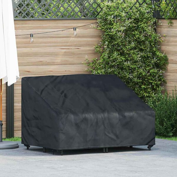vidaXL Capa para banco de jardim Preto 130 x 95 x 40 / 80 cm tecido 210D