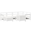vidaXL 7 pcs conjunto de sof&aacute;s para jardim pinho maci&ccedil;o branco