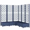 vidaXL Vaso/floreira jardim c/ treli&ccedil;a 120x120x121,5cm PP cinzento azul