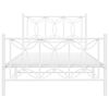 vidaXL Estrutura de cama com cabeceira e pés 107x203 cm metal branco
