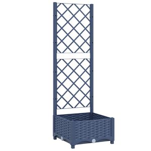 vidaXL Vaso de jardim com treli&ccedil;a azul-acinzentado 40x40x121,5 cm PP