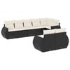 vidaXL 8 pcs conjunto sof&aacute;s de jardim com almofad&otilde;es vime PE preto