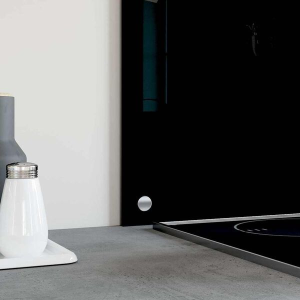 vidaXL Painel anti-salpicos de cozinha 100x50 cm vidro temperado preto