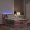 vidaXL Cama otomana com colch&atilde;o & LEDs 80x200cm veludo rosa