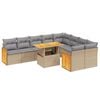 vidaXL 10 pcs conjunto de sof&aacute;s p/ jardim com almofad&otilde;es vime PE bege