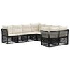 vidaXL Conjunto de Sof&aacute; de Jardim 8 unid. 8-N&uacute;mero de lugares Preto