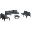 vidaXL Conjunto de Sof&aacute; de Jardim 8 unid. Preto A&ccedil;o
