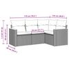 vidaXL 4 pcs conjunto de sof&aacute;s para jardim c/ almofad&otilde;es vime PE preto