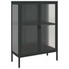 vidaXL Aparador 75x35x105 cm vidro e a&ccedil;o preto
