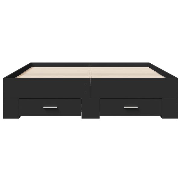 vidaXL Estrutura cama c/ gavetas 120x190 cm derivados de madeira preto