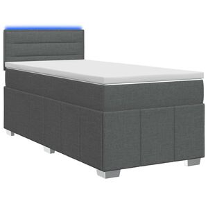 vidaXL Cama box spring com colch&atilde;o Cinzento-Escuro 80 x 200 cm Tecido