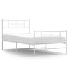 vidaXL Estrutura de cama com cabeceira e p&eacute;s 100x200 cm metal branco