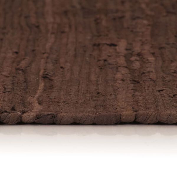vidaXL Tapete chindi tecido &agrave; m&atilde;o algod&atilde;o 200x290 cm castanho