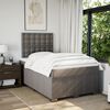 vidaXL Cama boxspring c/ colch&atilde;o 120x190cm tecido castanho-acinzentado