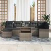 vidaXL Conjunto de Sof&aacute; de Jardim 8 pcs Cinzeto Rattan Sint&eacute;tico