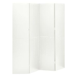 vidaXL Divis&oacute;ria de quarto com 4 pain&eacute;is a&ccedil;o 160x180 cm branco