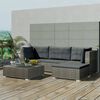 vidaXL 5 pcs conjunto lounge de jardim c/ almofadões vime PE cinzento