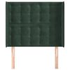 vidaXL Cabeceira cama c/ abas veludo 93x16x118/128 cm verde-escuro