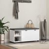 vidaXL Banco de Hall com almofada com porta Branco 100 x 38 x 46 cm