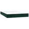 vidaXL Cama boxspring com colch&atilde;o 120x200 cm veludo verde-escuro