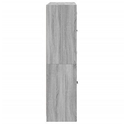 vidaXL Estante c/ portas 136x37x142 cm derivados madeira cinza sonoma