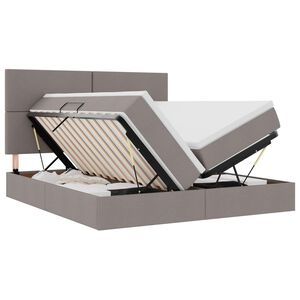 vidaXL Cama de Armazenamento LED com Colch&atilde;o Cinzento-acastanhado