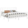 vidaXL Cama sem colch&atilde;o 200x200 cm madeira de pinho maci&ccedil;a branco