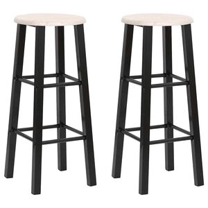 vidaXL Bancos de bar 2 pcs MDF preto